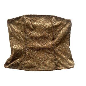 VTG Express Gold Metallic Tube Top Women's LG Y2K Fairy Festival